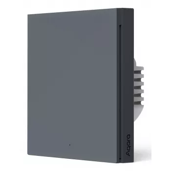 AQARA Smart Wandschalter H1 EU (Ohne Neutralleiter, Einfachwippe) (WS-EUK01-G), Grau - Zigbee Wandschalter mit Relais
