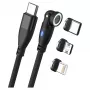 USB-Kabel RealPower MagneticCharge 100 1m USB-C Schwarz