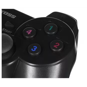 Gamepad VAKOSS GP-3925BK Schwarz kabellos RF analog/digital für PC und PlayStation 3, 12 Tasten, 2,4 GHz, Nano-Empfänger