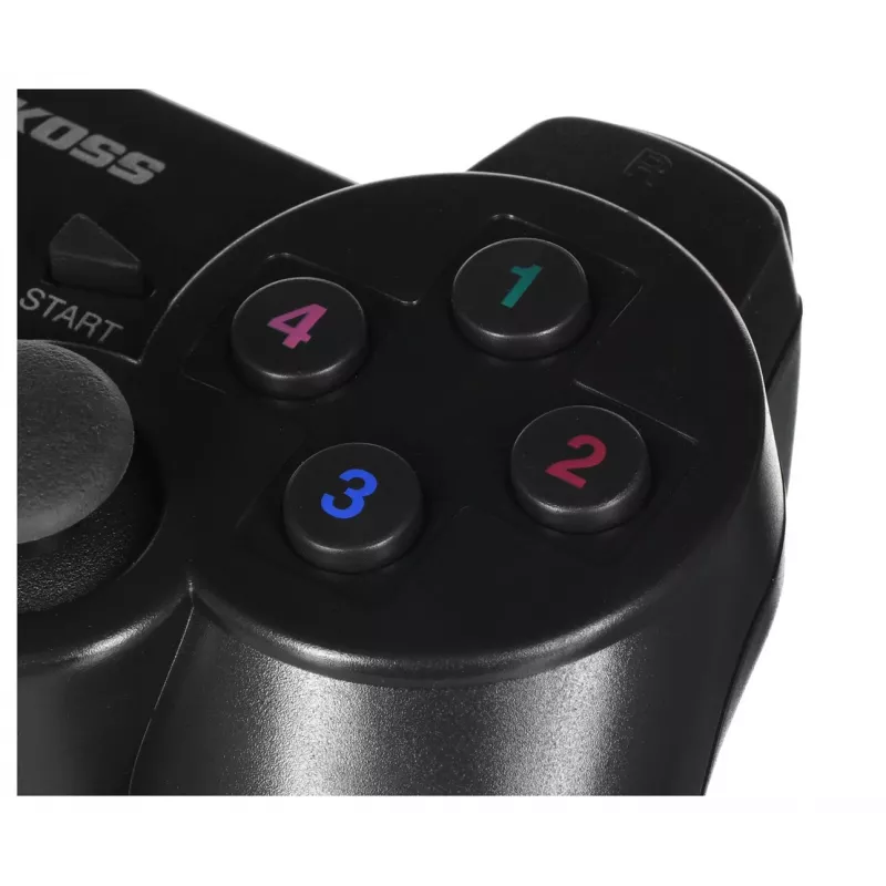 Gamepad VAKOSS GP-3925BK Schwarz kabellos RF analog/digital für PC und PlayStation 3, 12 Tasten, 2,4 GHz, Nano-Empfänger