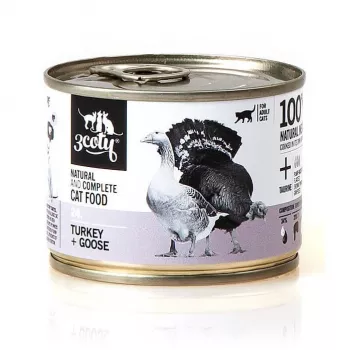 3coty Nassfutter für Katzen Truthahn & Gans 180 g Beutel – ausgewachsen, Alleinfutter, Protein 19 %, Fett 13 %, Feuchtigkeit 64,7 %