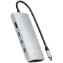 Laptop-Dock / Port-Replikator Satechi ST-P8KES — Kabelgebunden, USB 3.2 Gen 1 Type-C, Gigabit Ethernet, SD-Karte, Silber