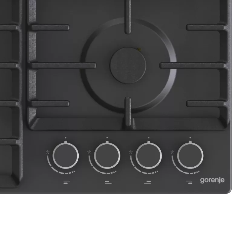 Gorenje Kochfeld GW642AB Gas Anzahl der Brenner/Kochzonen 4 Drehknöpfe Schwarz