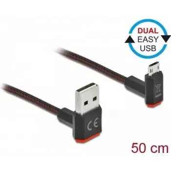 USB-Kabel DeLOCK EASY-USB 2.0 Typ-A auf Micro-B 0,5m Schwarz
