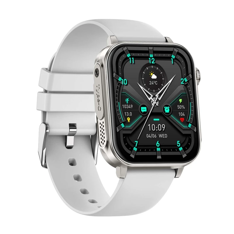 Smartwatch Colmi P80 silber – Colmi P80 kompakte Smartwatch, silbernes Gehäuse