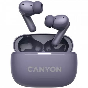 Canyon CNS-TWS10PL Kopfhörer und Headset True Wireless Stereo (TWS) In-Ear für Anrufe/Musik/Sport/Alltag USB Typ-C Bluetooth Violett (CNS-TWS10PL)