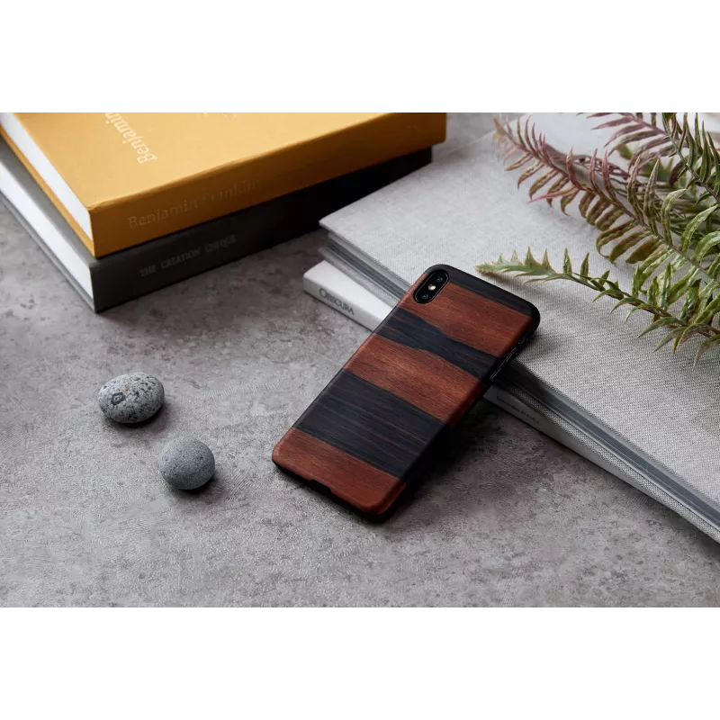 Smartphone-Hülle man and wood für iPhone XS Max – Ebenholzschwarz, schützende Hartschalen-Rückabdeckung