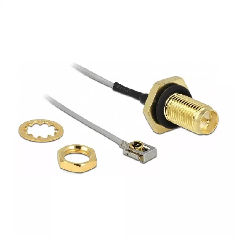 Koaxialkabel DeLOCK 89932 0,35 m SMA MHF I LK Schwarz Grau