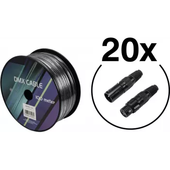 DMX-Kabelset EUROLITE 20000431 — 2 x 0,22 mm² Leiter, Länge 100 m