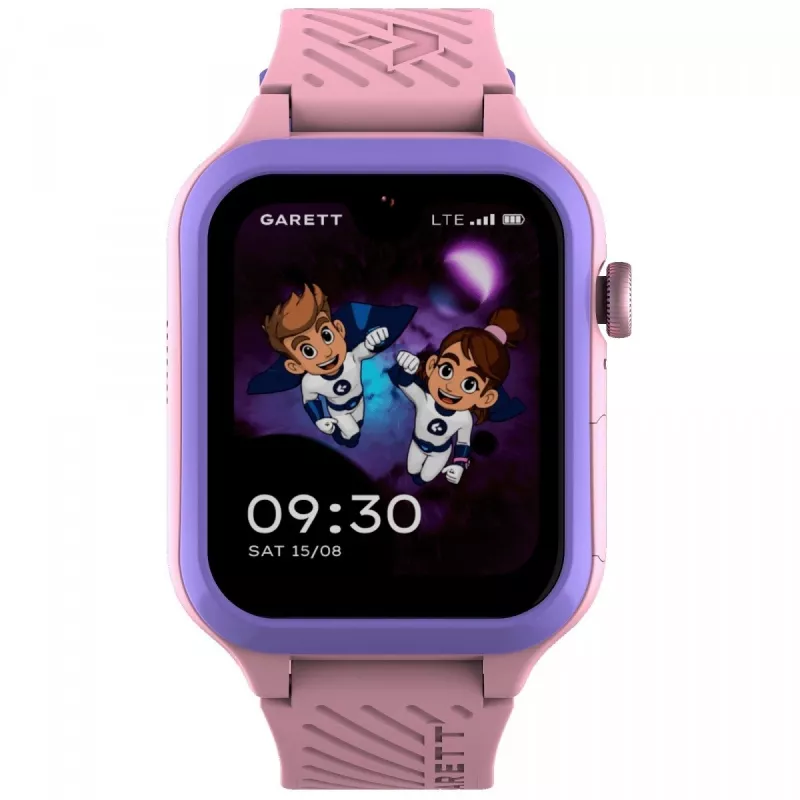 Smartwatch Garett Kids Essa 2 4G Pink — GPS-Kinderuhr mit 4G, Anruffunktion, SOS
