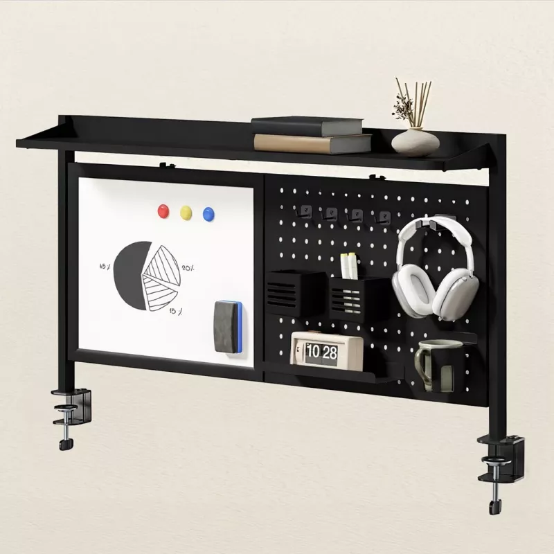 Ergo Office Schreibtisch-Trennwand / Organizer, max. Belastung 10 kg, Whiteboard, Breite 1116 mm, schwarz, ER-301 B