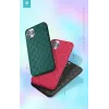 Soft Case Devia Woven2 für iPhone 11 Pro Max – rote gemusterte Textiloberfläche