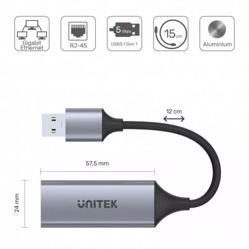 Schnittstellenkarte Unitek U1309A, grau, 57,5×24×16 mm