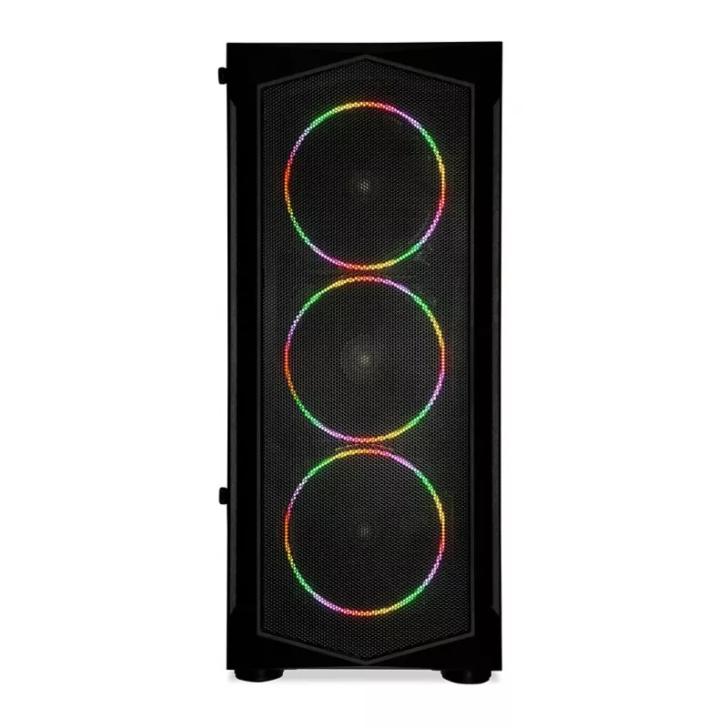 PC-Gehäuse IBOX LUPUS 27 Midi Tower ATX, gehärtetes Glas, RGB, 455×200×380 mm, unterstützt ATX, GPU bis zu 32 cm