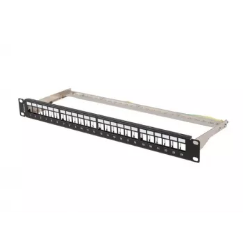 Patchpanel leer 24 Ports 1U 19 Zoll FTP für Keystone-Module schwarz
