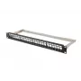 Patchpanel leer 24 Ports 1U 19 Zoll FTP für Keystone-Module schwarz