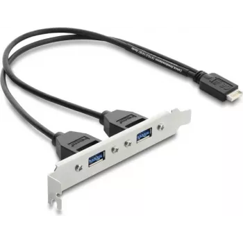 Interne USB Typ-E Key B Adapterkarte DELOCK 67346 — 2× USB-A 5 Gbit/s mit Slotblech
