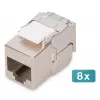 Digitus CAT 6A Kompaktes Keystone-Modul geschirmt werkzeugfreie Montage Anschluss 8 Stück