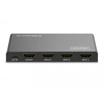 Digitus 4K HDMI Switch 3x1 Metall Schwarz 18 Gbit/s