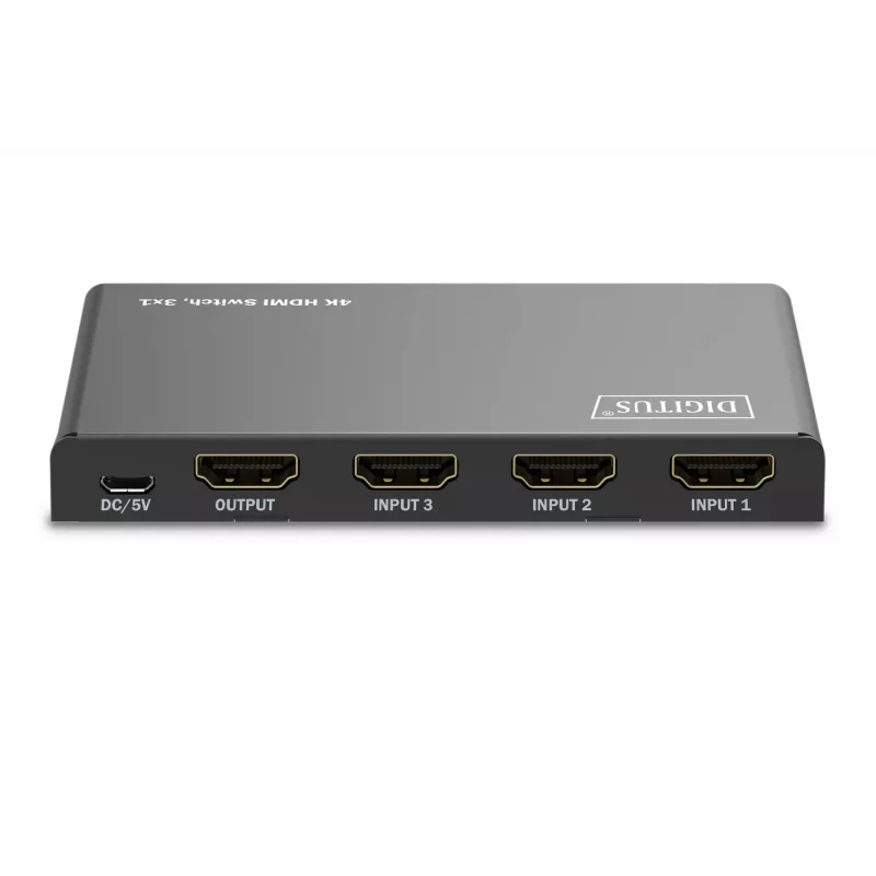 Digitus 4K HDMI Switch 3x1 Metall Schwarz 18 Gbit/s