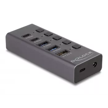USB Hub Delock 64248 5 Gbit/s 2 x Typ-A 2 x Typ-C 1 Schnellladeanschluss