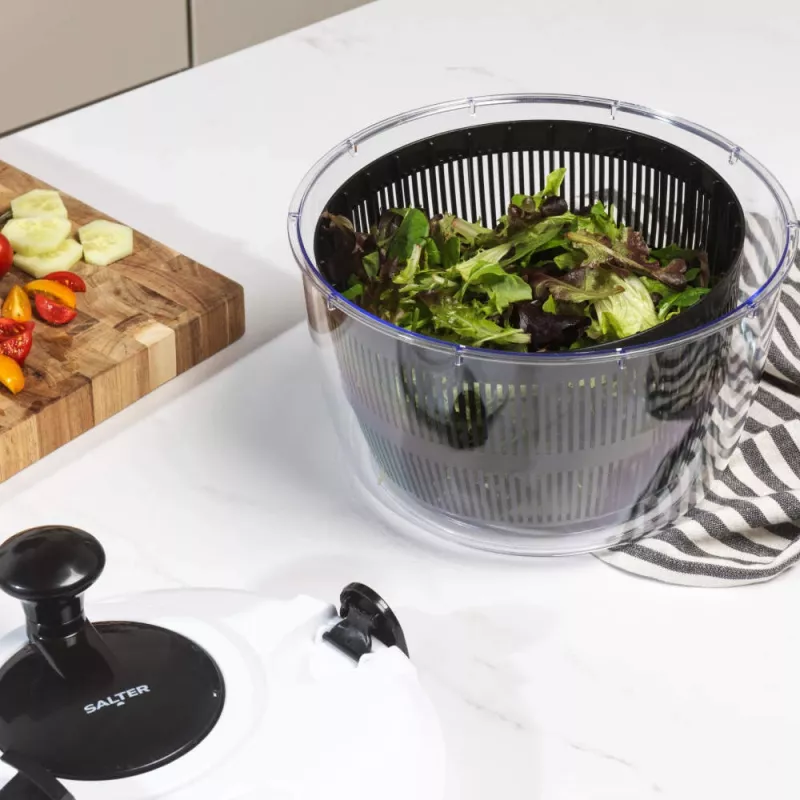 Salter Salatschleuder BW13899EU7 5 L Kapazität, BPA-freie Kunststoffschüssel und -korb