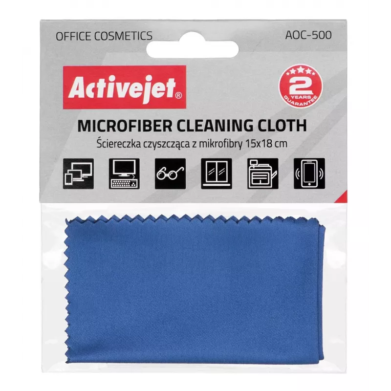 Reinigungstuch ActiveJet AOC-500 Mikrofaser 15×18 cm, Anti-Fingerabdruck, kratzfrei