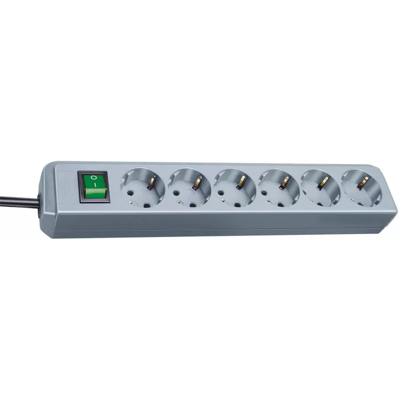Brennenstuhl Eco-Line 6-fach Steckdosenleiste (Silber) (1159540015)