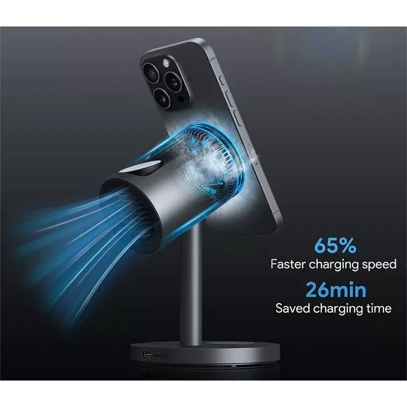 Kühlender 3-in-1 Wireless Charger LC-MC311A 15W Qi2 MagSafe + 30W PD Netzadapter