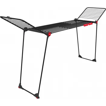 Wäscheständer VILEDA Infinity Flex Ultimate Teleskop — schwarz, beschichtetes Aluminium, 30 m Trockenfläche, faltbar, Rollen