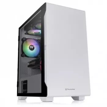 PC-Gehäuse Thermaltake S100 Tempered Glass Snow Edition Micro Tower Weiß