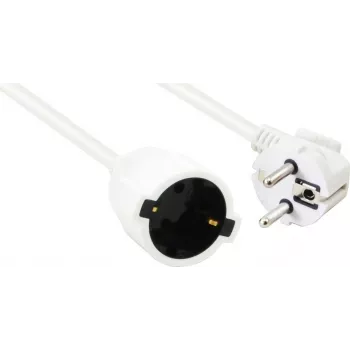 Stromverlängerungskabel helos 262878 CEE 7/7 (Stecker gewinkelt) auf CEE 7/7 (Kupplung gerade) 250V 16A 10m weiß
