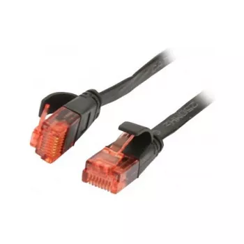 Patchkabel RJ45 – CAT6 250 MHz – 2 m schwarz – UTP (U/UTP) – PVC – flach – Synergy 21 –