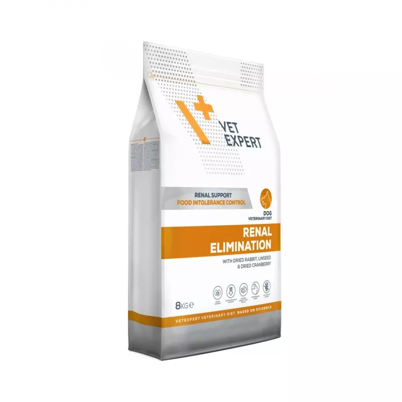 Trockenhundefutter VETEXPERT Veterinary Diet Renal Elimination — adult, Kaninchengeschmack, 8 kg, Protein 15,8 %, Fett 19,5 %