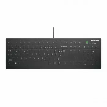 CHERRY AK-C8112 Medical USB QWERTZ Deutsch Schwarz Weiß Full-Size Tastatur