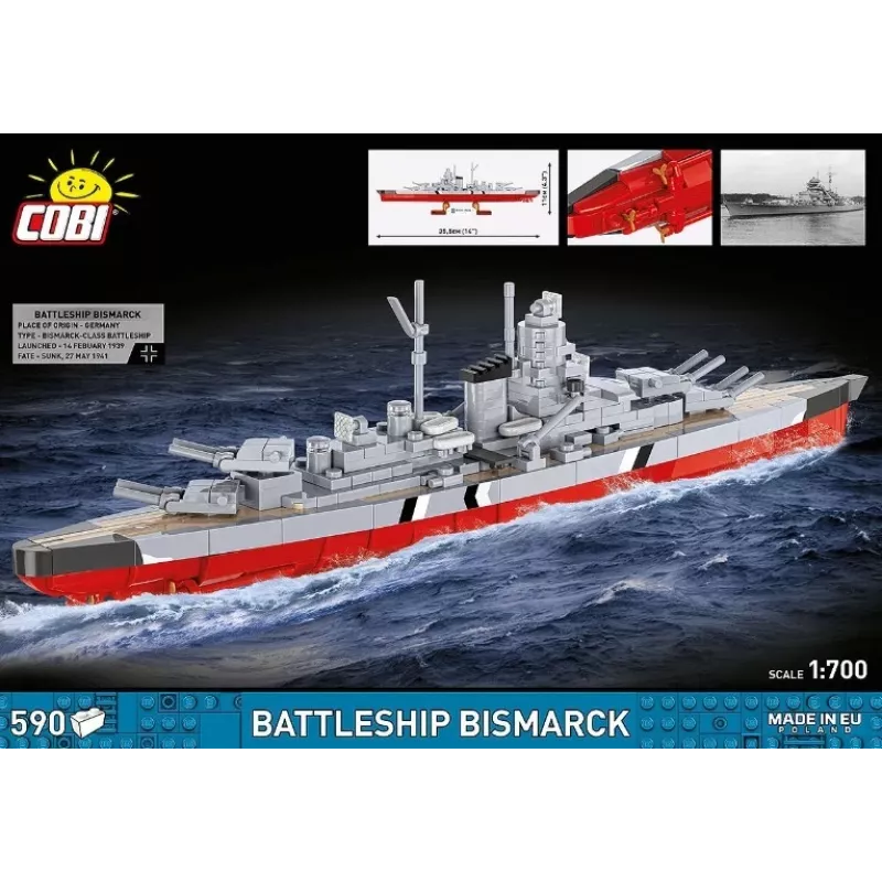 Bausatz Cobi Schlachtschiff Bismarck Modell, 590 Teile