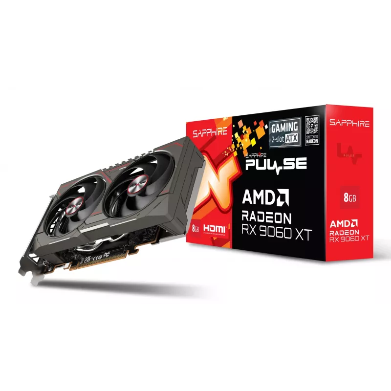 Grafikkarte Sapphire Radeon RX 9060 XT – 8 GB GDDR6, 128-Bit, PCIe x16 5.0, Dual-Fan-Kühlung