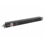 Stromverteilereinheit LANBERG PDU-10I-0200-IEC-BK — 10× C13-Ausgänge, 2 m Kabel, 10 A, 2500 W, schwarz
