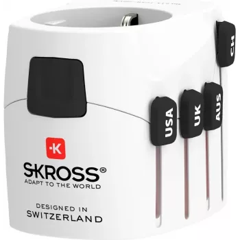 Universal-Reiseadapter Weiß Skross PRO Typ C E F