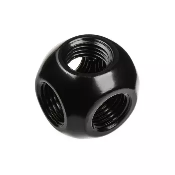 Bitspower Q-Adapter 5x IG 1/4 matt schwarz - Mehrfachanschluss G1/4 Anschlussadapter