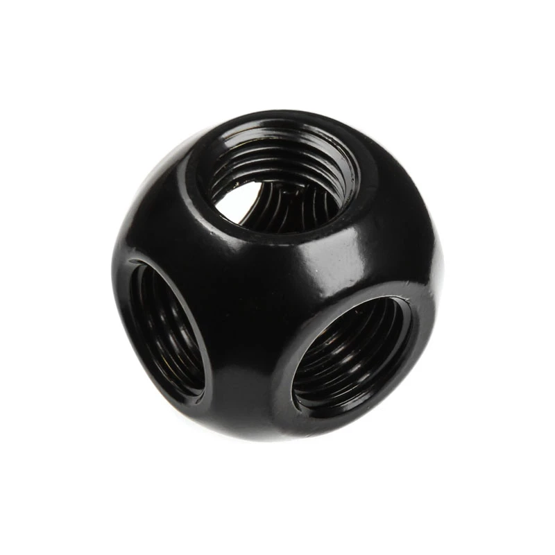 Bitspower Q-Adapter 5x IG 1/4 matt schwarz - Mehrfachanschluss G1/4 Anschlussadapter