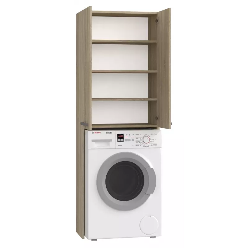 Badezimmer-Wandschrank top e shop POLA DD SONOMA, Eichenrahmen, wandmontiert, 4 Regale