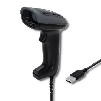 Hand-Barcodeleser QOLTEC 50863 — 1D/2D-Scanner, USB kabelgebunden, LED-Sensor, Schwarz, 5V, 1,8 m Kabel