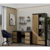Top e Shop RS-80 BILY Bücherregal, anthrazitfarbener Rahmen, Artisan-Eiche-Tür, 7 Regale, 2 Schubladen, 1800×800×350 mm