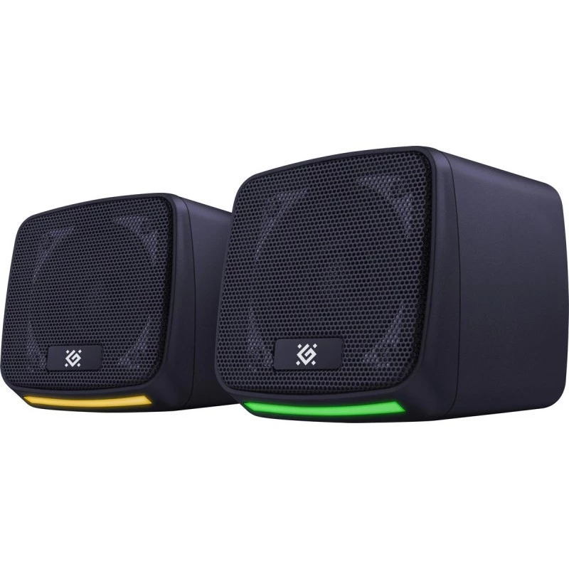 PC-Lautsprecher DEFENDER J3 2.0 6W LED USB, 2×3W RMS, 90–20000 Hz, 3,5 mm, schwarz