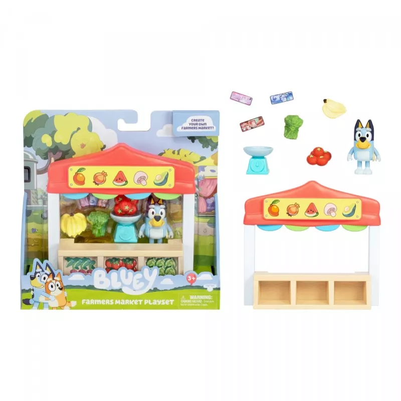 Spielzeugfiguren-Set TMTOYS Mini Bluey Lebensmittelladen BLU17555 – Mini-Figurenset für Spielspaß