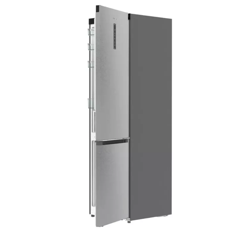 Kühl-Gefrierkombination Gorenje NRB620E61X4WFE, freistehend, Edelstahl, Gesamtkapazität 413 L, Gefrierfach unten 130 L, NoFrost, LED-Anzeige