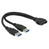 USB-Kabel DeLOCK 0,25m USB3.0/2xUSB3.0 83910