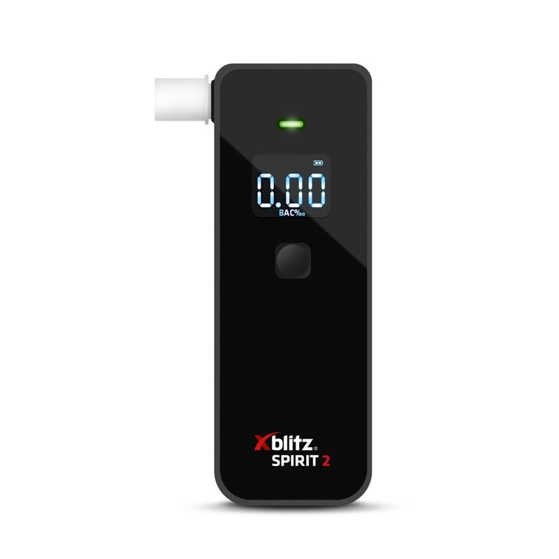 Alkoholtester Xblitz Spirit 2 kompakter Alkoholtester, BAC 0–4%, Genauigkeit 1%, LCD, 111×35×24 mm, 77 g, 2×1,5V-Batterien, 2 Stück