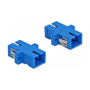 Glasfaseradapter SC-Buchse auf SC-Buchse, DELOCK 85990, blau, 4er-Pack